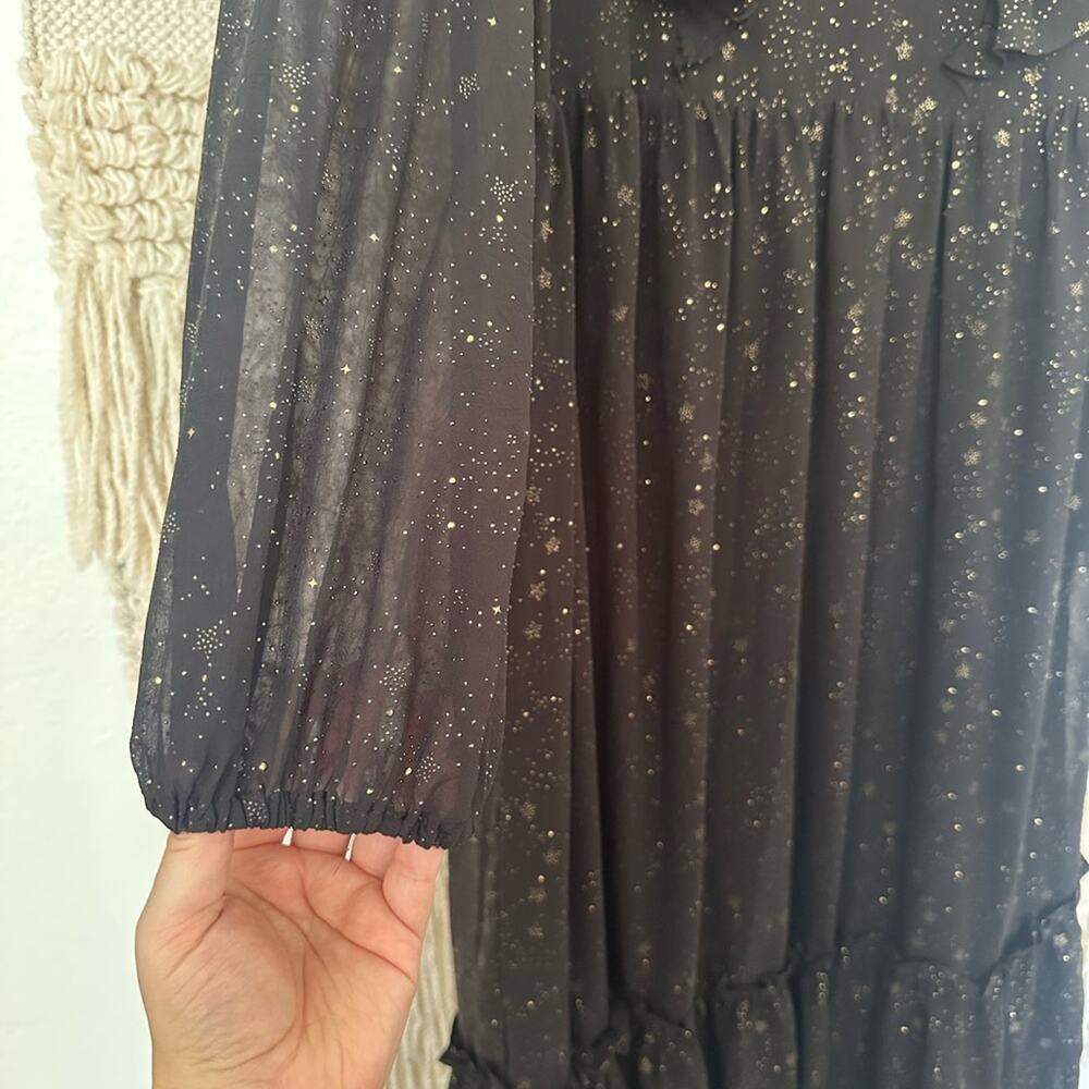 Moon River Gold Star Ruffle Dress - Picture 5 of 7